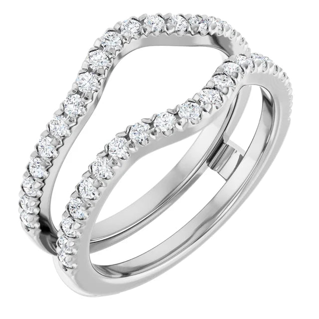 0.50ctw Round Lab Grown Diamond Double Band Ring Guard