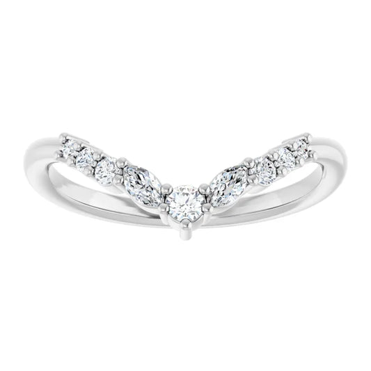 0.25ctw Round and Marquise Ring Enhancer Contour Band