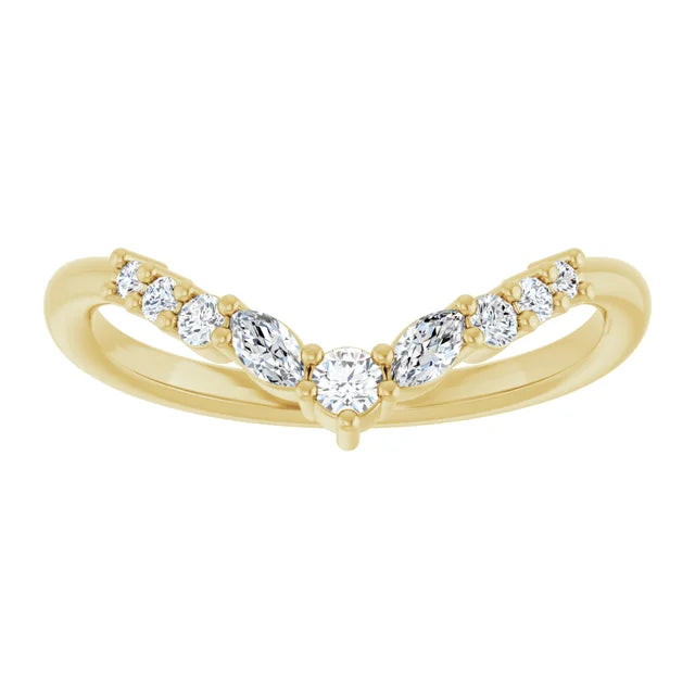 0.25ctw Round and Marquise Ring Enhancer Contour Band