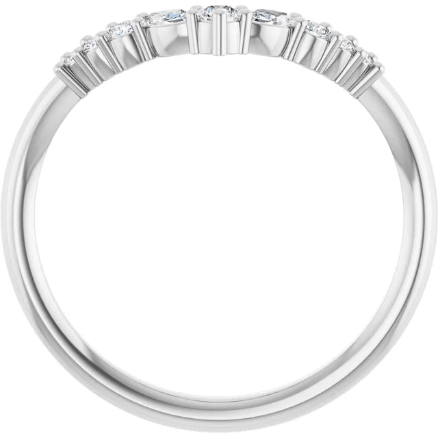 0.25ctw Round and Marquise Ring Enhancer Contour Band