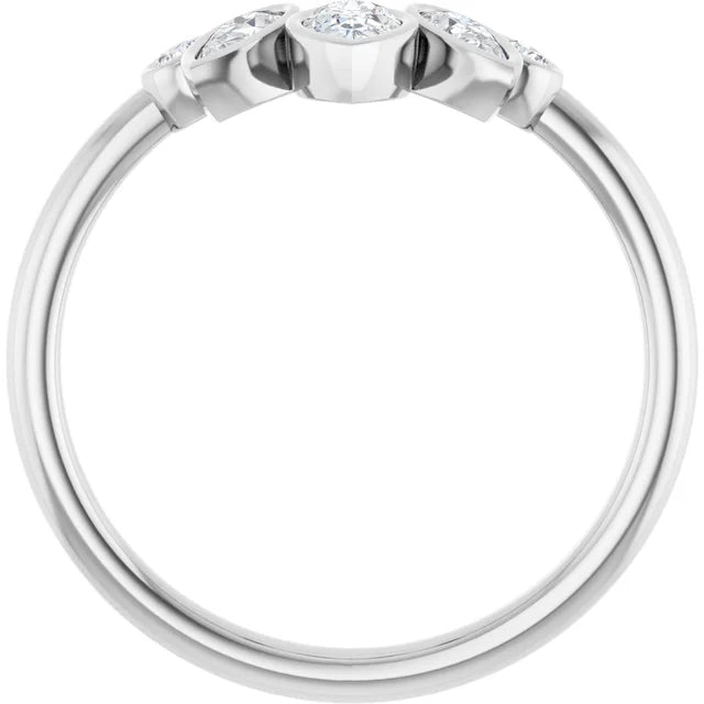 0.45ctw Pear and Round Lab Grown Diamond Bezel set Ring Enhancer Band