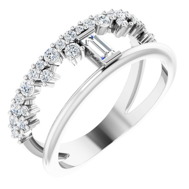 The Las Vegas Collection 0.60ct Lab Grown Diamond Scattered Baguette Ring