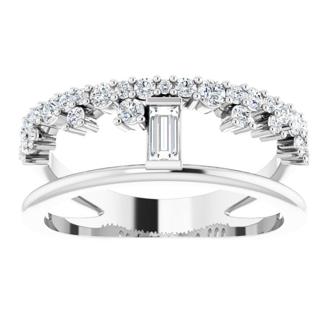 The Las Vegas Collection 0.60ct Lab Grown Diamond Scattered Baguette Ring