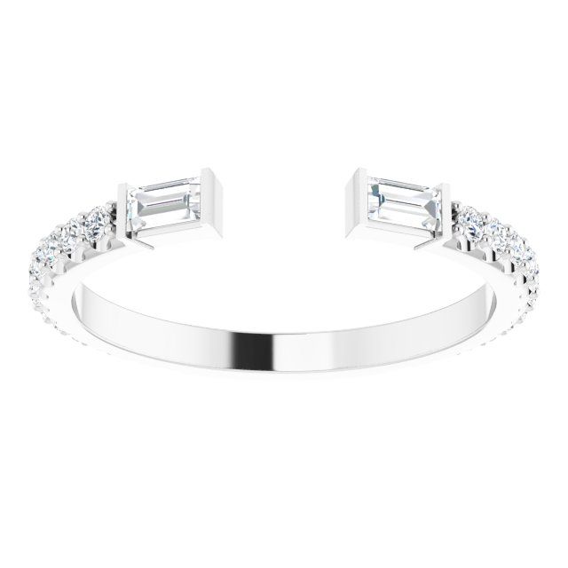 0.50ct Round and Baguette Lab Grown Diamond Open Ring