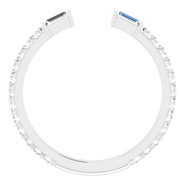 0.50ct Round and Baguette Lab Grown Diamond Open Ring