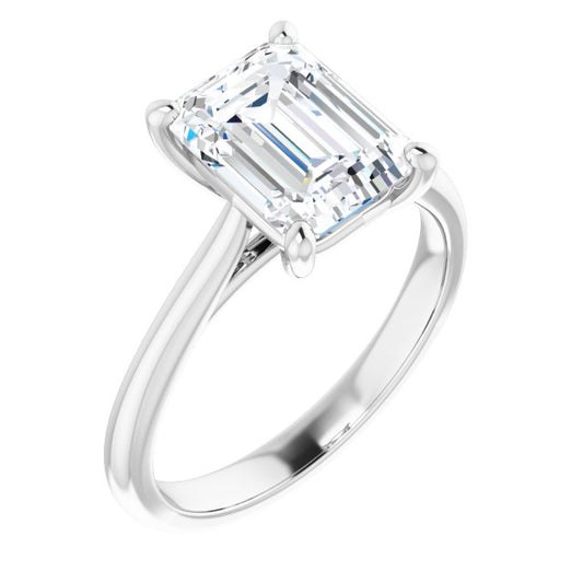 The Alice 2.00ct Emerald cut Lab Grown Diamond Solitaire Engagement Ring