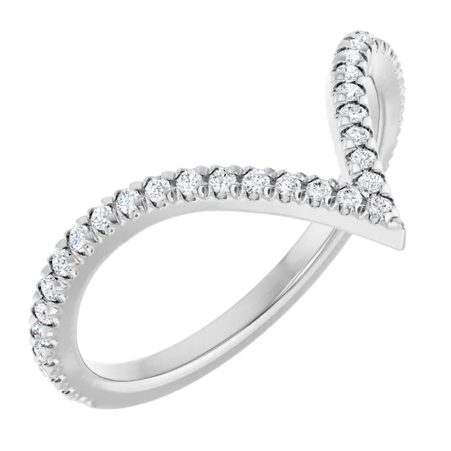 0.30ctw Round Lab Grown Diamond Ring Enhancer 'V' Contour Band