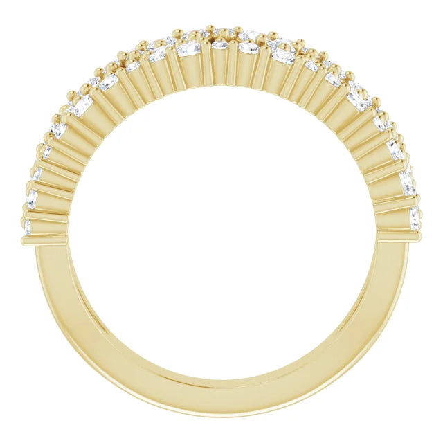 0.80ct Round Lab Grown Diamond Full Scattered Open Band Ring