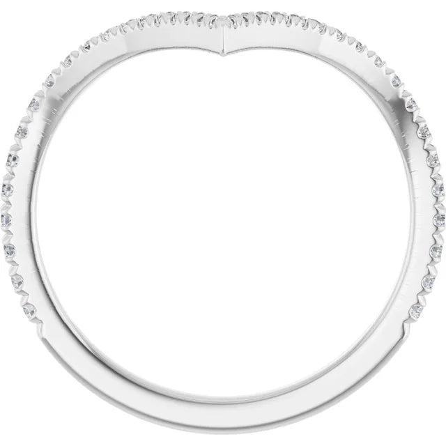 0.30ctw Round Lab Grown Diamond Ring Enhancer 'V' Contour Band