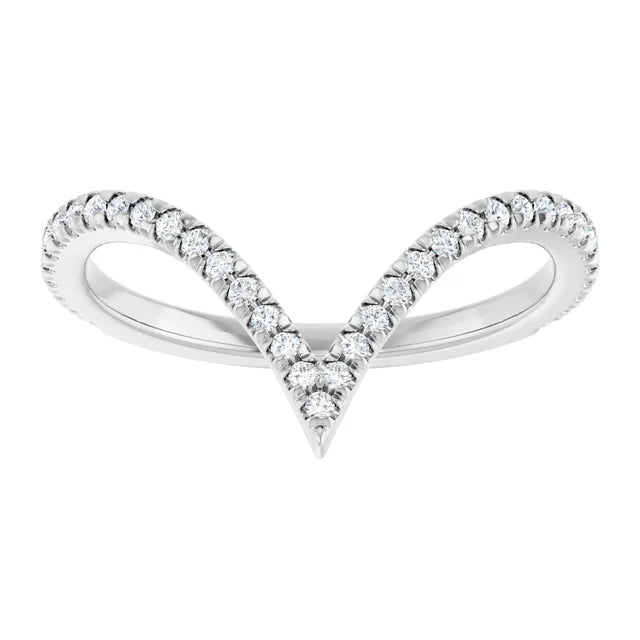 0.30ctw Round Lab Grown Diamond Ring Enhancer 'V' Contour Band