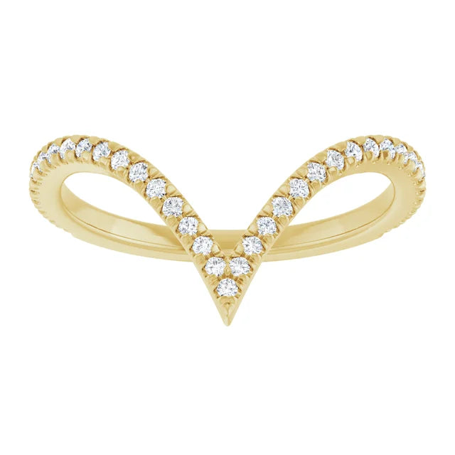 0.30ctw Round Lab Grown Diamond Ring Enhancer 'V' Contour Band