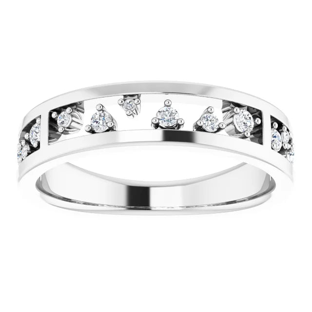 0.20ct Round Lab Grown Diamond Scattered Open Band Ring