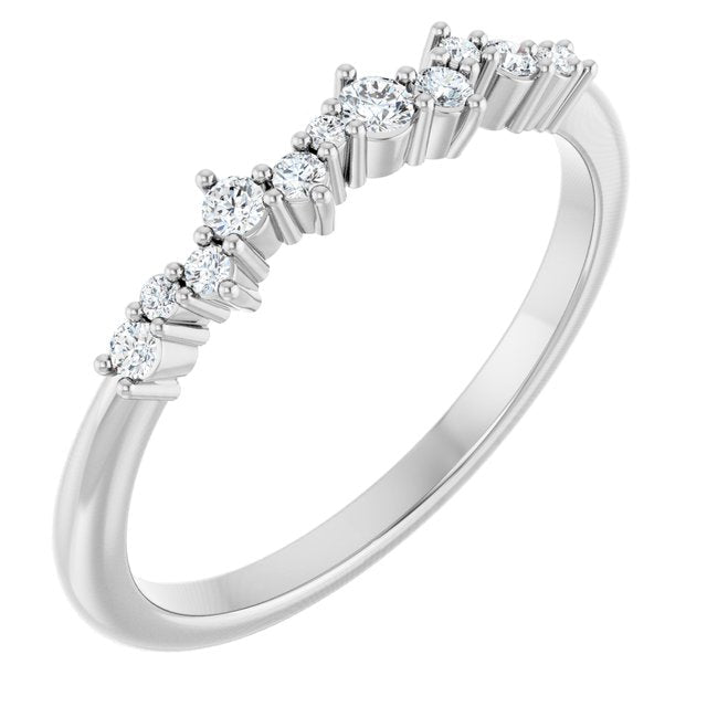 The Las Vegas Collection 0.20ct Lab Grown Diamond Scattered Band Ring