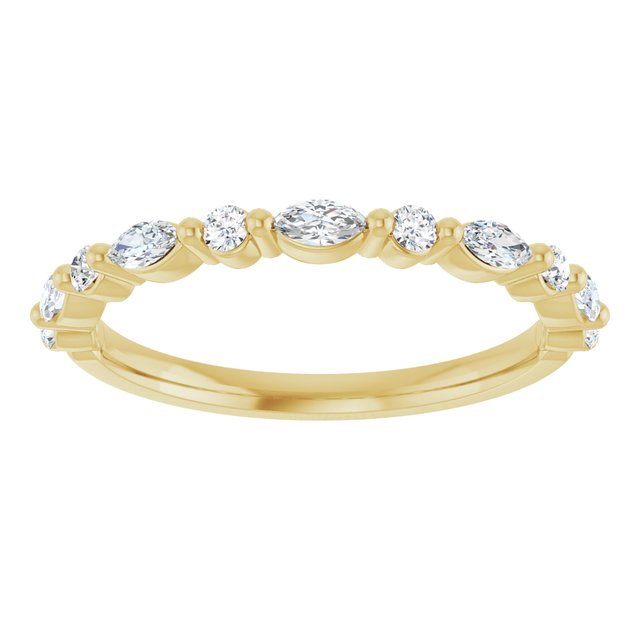 0.25ct Round and Marquise Lab Grown Diamond 1 Prong Half Eternity Ring