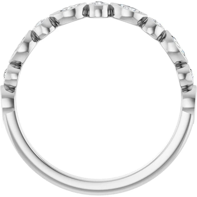 0.30ct Round and Marquise Lab Grown Diamond Bezel set Half Eternity Ring