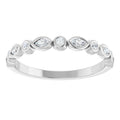 0.30ct Round and Marquise Lab Grown Diamond Bezel set Half Eternity Ring