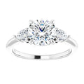 The Isla 1.90ctw Round and Pear cut Lab Grown Diamond Trilogy Engagement Ring