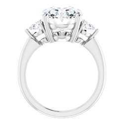 The Isla 4.40ctw Oval and Pear cut Lab Grown Diamond Trilogy Engagement Ring