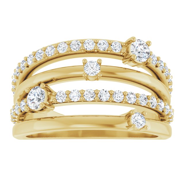 The Las Vegas Collection 0.60ct Lab Grown Diamond Four Band Ring