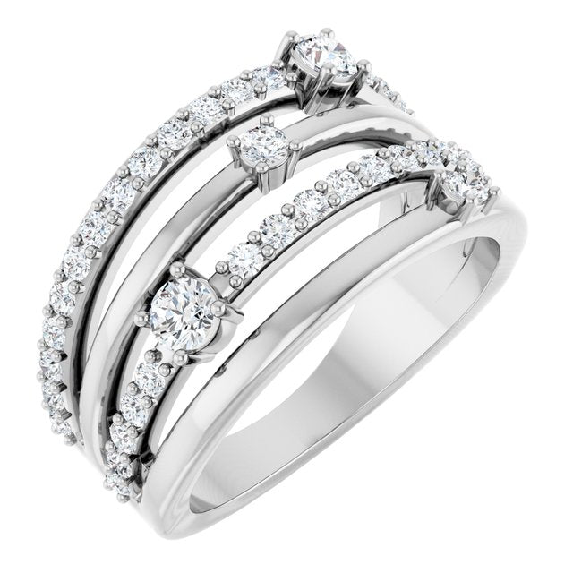 The Las Vegas Collection 0.60ct Lab Grown Diamond Four Band Ring