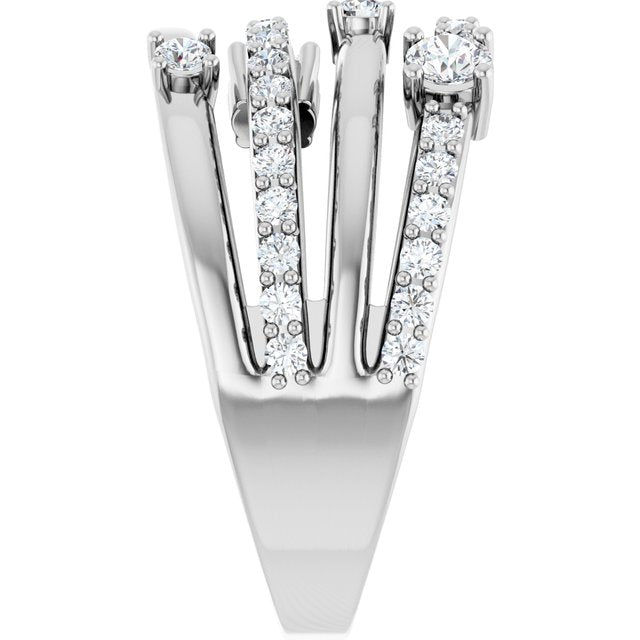 The Las Vegas Collection 0.60ct Lab Grown Diamond Four Band Ring