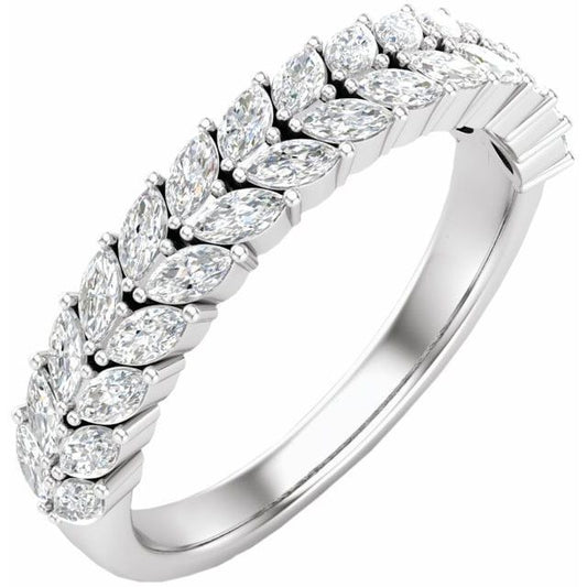 0.70ct Lab Grown Diamond Double Row Marquise Ring