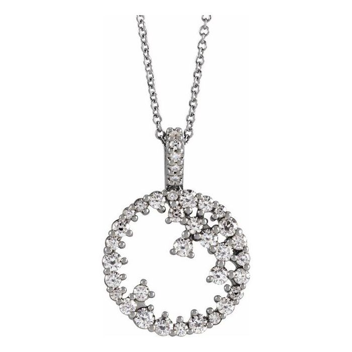 The Las Vegas Collection 0.75ct Lab Grown Diamond Scattered Circle Necklace