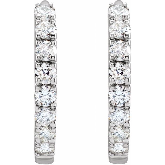 0.20ct Lab Grown Diamond 12mm Hoop Earrings in 14k Gold