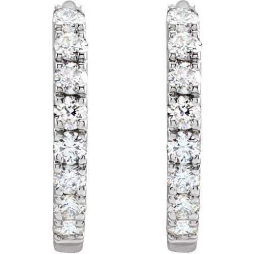 0.20ct Lab Grown Diamond 12mm Hoop Earrings in 14k Gold