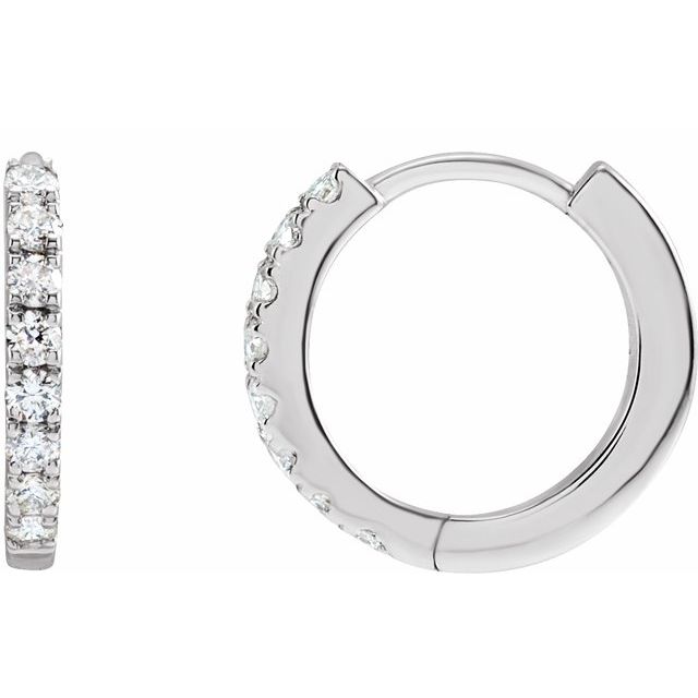 0.20ct Lab Grown Diamond 12mm Hoop Earrings in 14k Gold