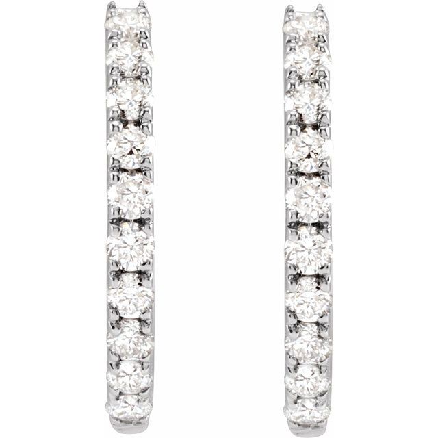 0.25ct Lab Grown Diamond 14mm Hoop Earrings in 14k Gold