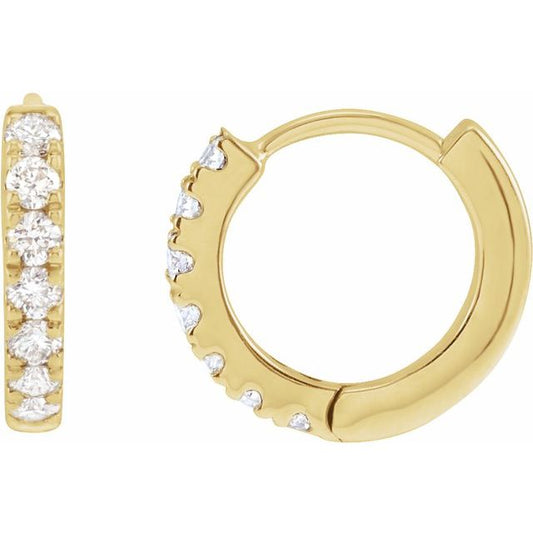 0.20ct Lab Grown Diamond 10mm Hoop Earrings in 14k Gold