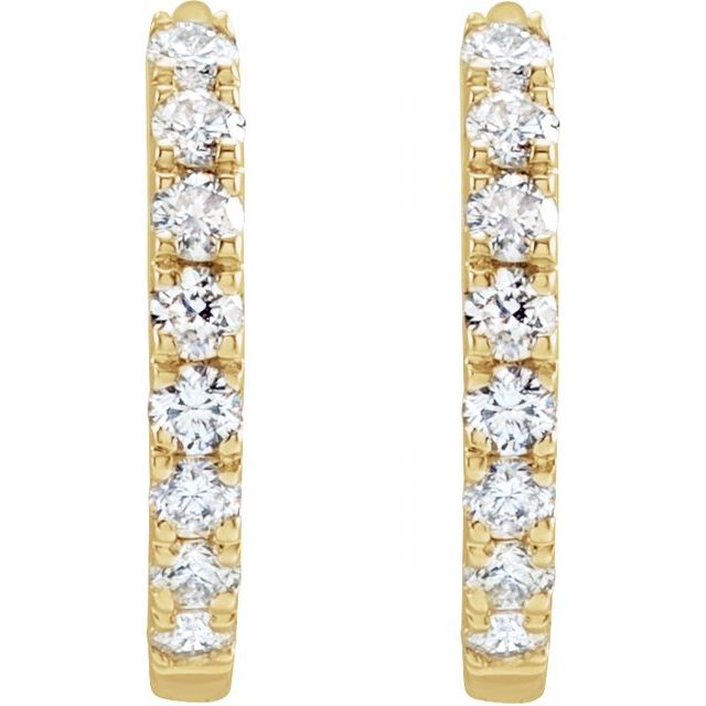 0.20ct Lab Grown Diamond 12mm Hoop Earrings in 14k Gold