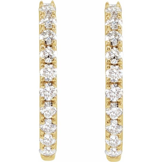 0.25ct Lab Grown Diamond 14mm Hoop Earrings in 14k Gold