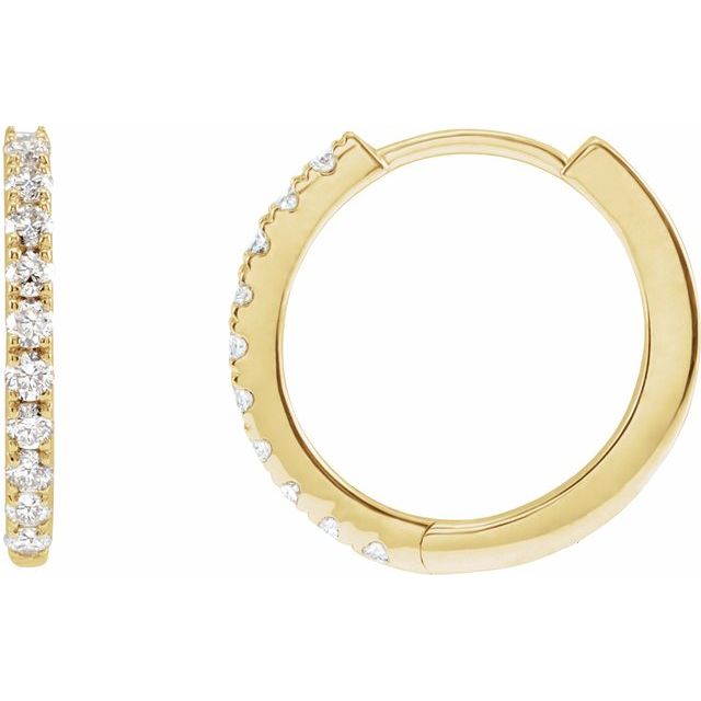 0.25ct Lab Grown Diamond 14mm Hoop Earrings in 14k Gold