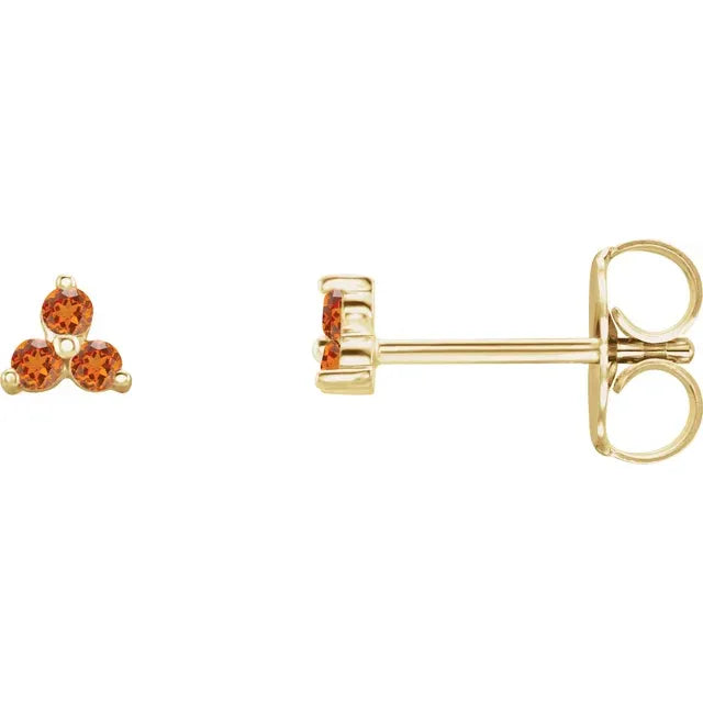 Cluster Zodiac Sign Natural Gemstone Earrings in 14k Gold