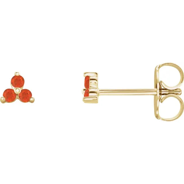 Cluster Zodiac Sign Natural Gemstone Earrings in 14k Gold