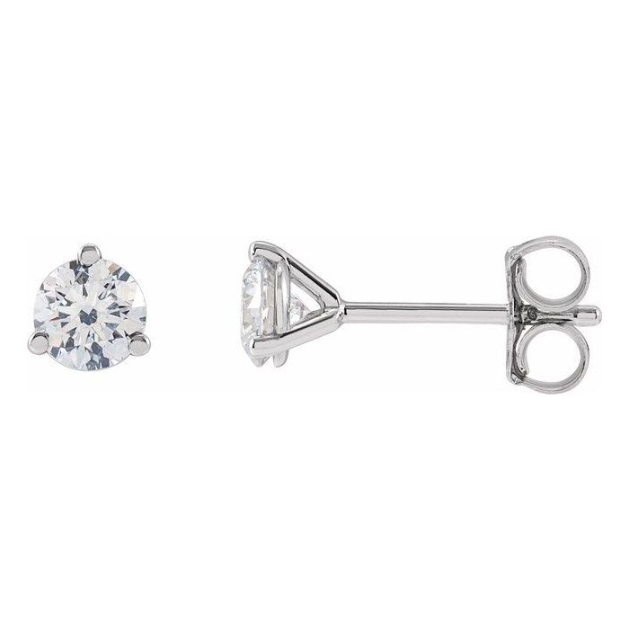 0.50ct Lab Grown Diamond 3 Prong Solitaire Earrings in 14k Gold