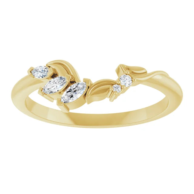 0.10ctw Round Lab Grown Diamond Floral Ring Enhancer Band