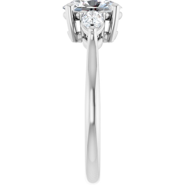 The Ella 1.40ctw Oval and Pear cut Lab Grown Diamond Trilogy Engagement Ring