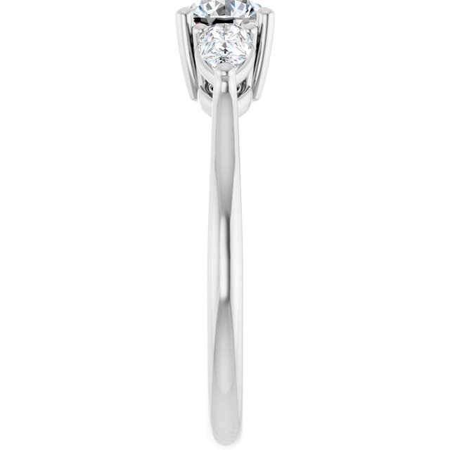 The Ella 0.90ctw Round and Pear cut Lab Grown Diamond Trilogy Engagement Ring