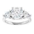 The Ella 3.00ctw Round and Pear cut Lab Grown Diamond Trilogy Engagement Ring