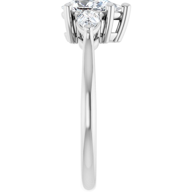 The Ella 1.40ctw Pear cut Lab Grown Diamond Trilogy Engagement Ring