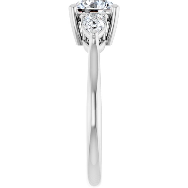 The Ella 1.40ctw Round and Pear cut Lab Grown Diamond Trilogy Engagement Ring