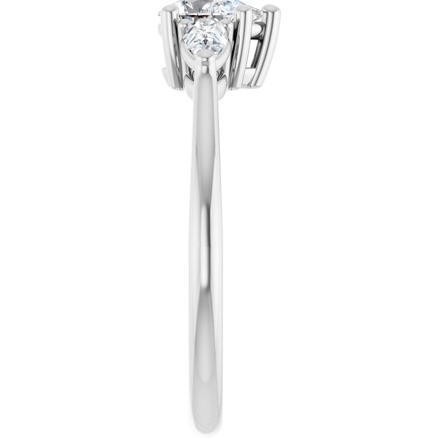 The Ella 0.90ctw Pear cut Lab Grown Diamond Trilogy Engagement Ring