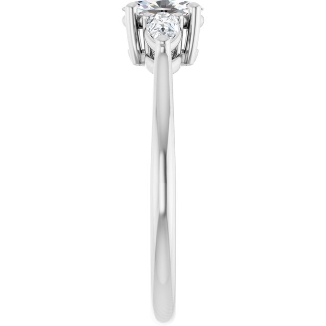 The Ella 0.90ctw Oval and Pear cut Lab Grown Diamond Trilogy Engagement Ring