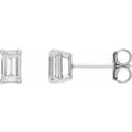 2.00ct Lab Grown Diamond Emerald cut Basket Style Earrings in 14k Gold