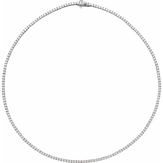 5.75ct Natural Mined Diamond Tennis Necklace in 14k Gold