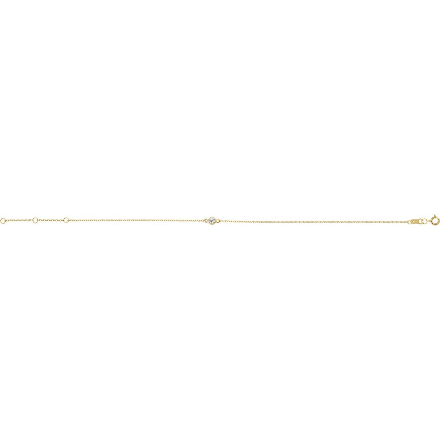 0.10ct Natural Mined Diamond Bezel Set Bracelet in 14k Gold