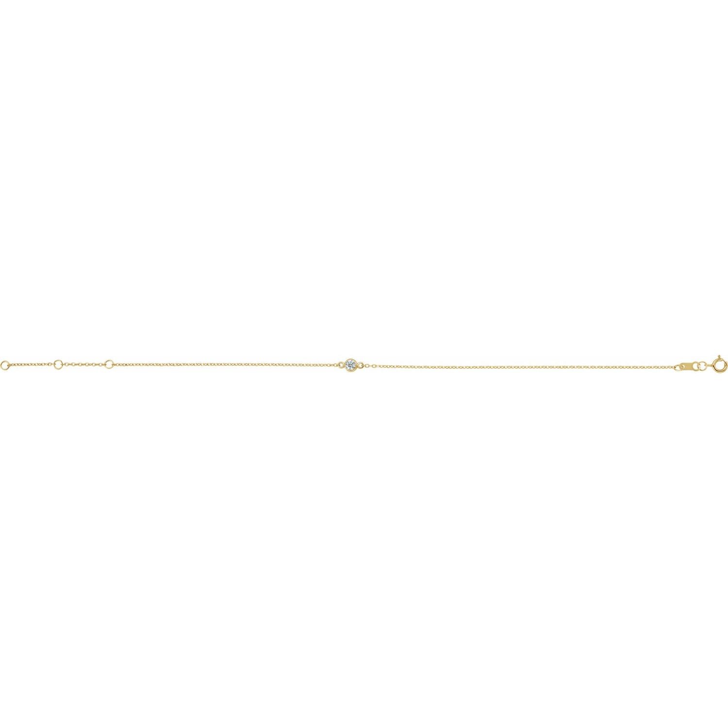 0.10ct Natural Mined Diamond Bezel Set Bracelet in 14k Gold